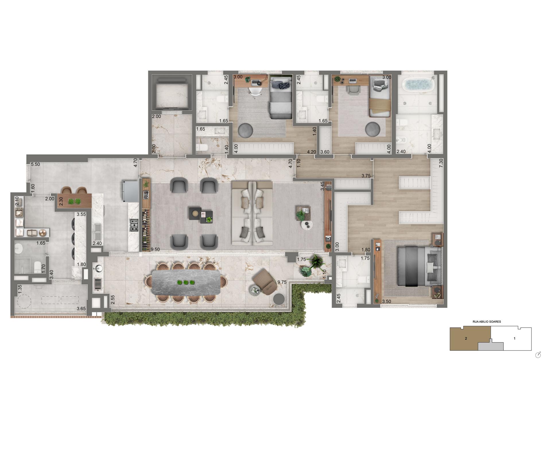 PLANTA  OPÇAO 01 230m2