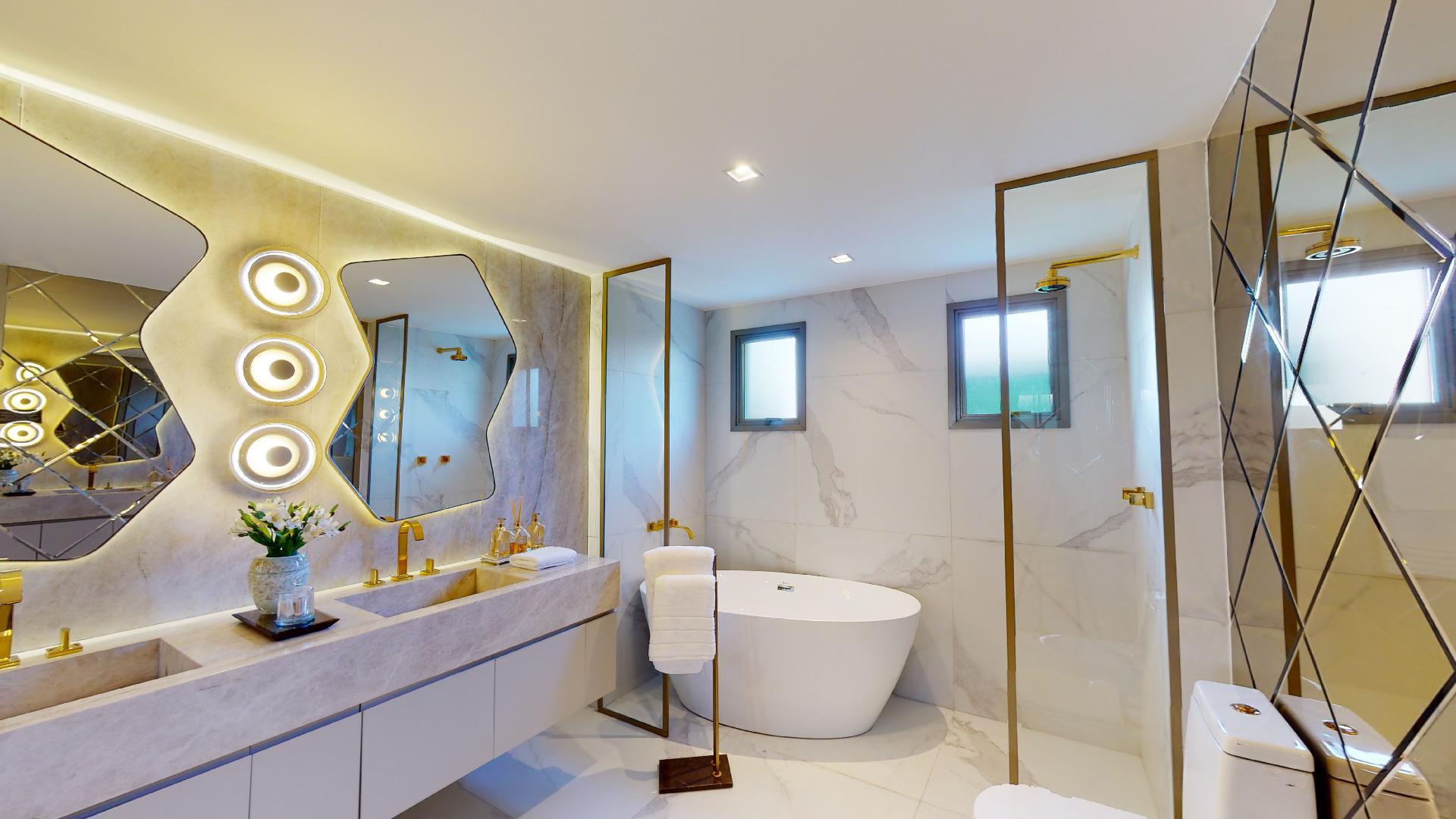 Foto do Banheiro da Suíte Master do Decorado de 253 m²