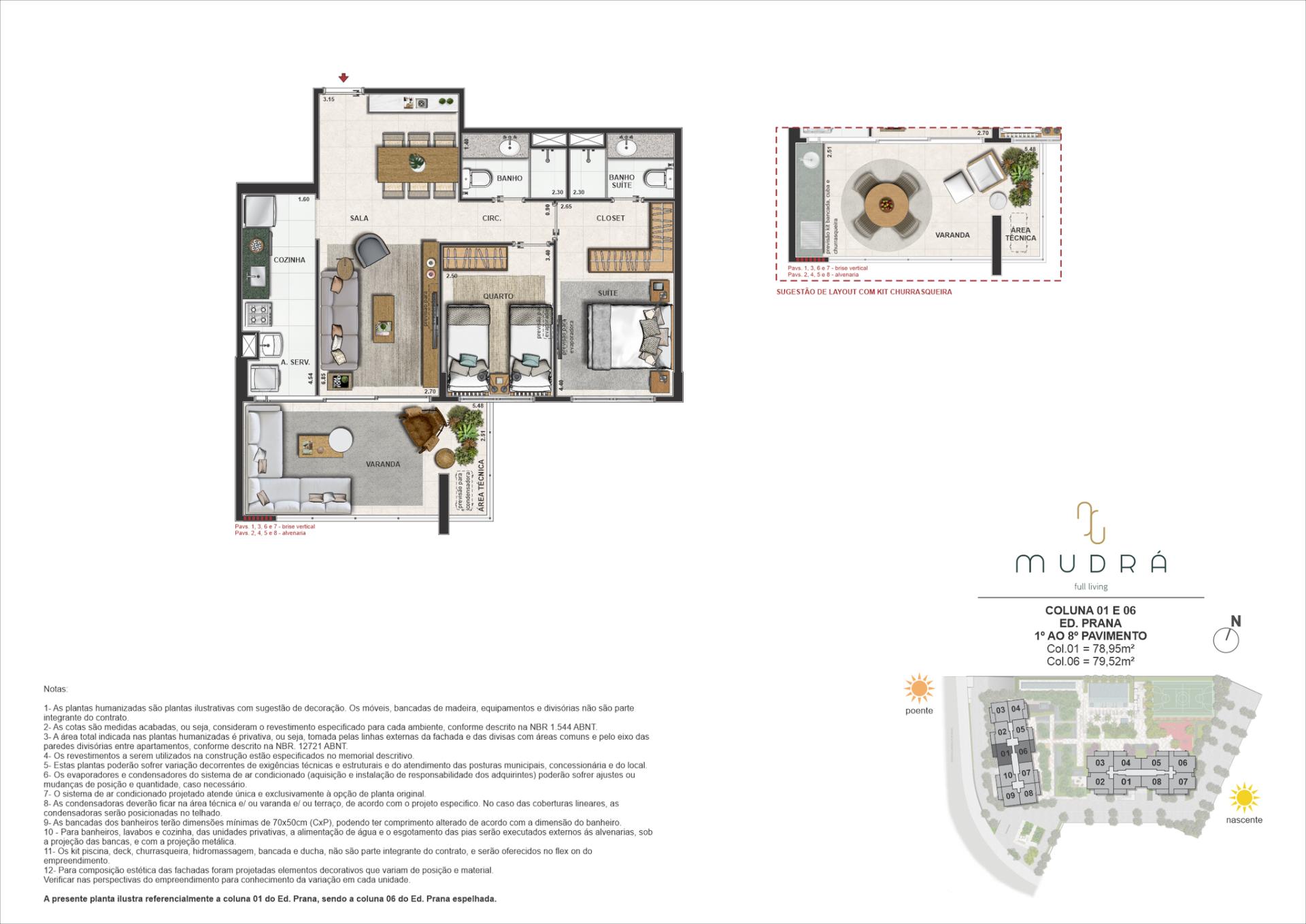 Apartamento Ed. Prana | Colunas 01 e 06