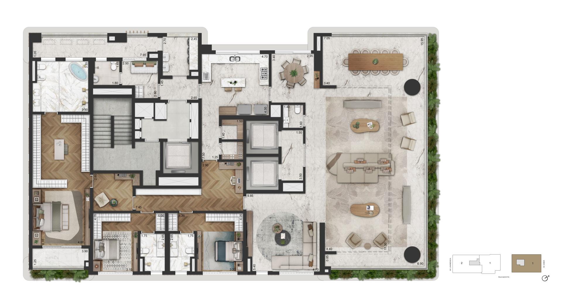 Planta Opção 1 416m