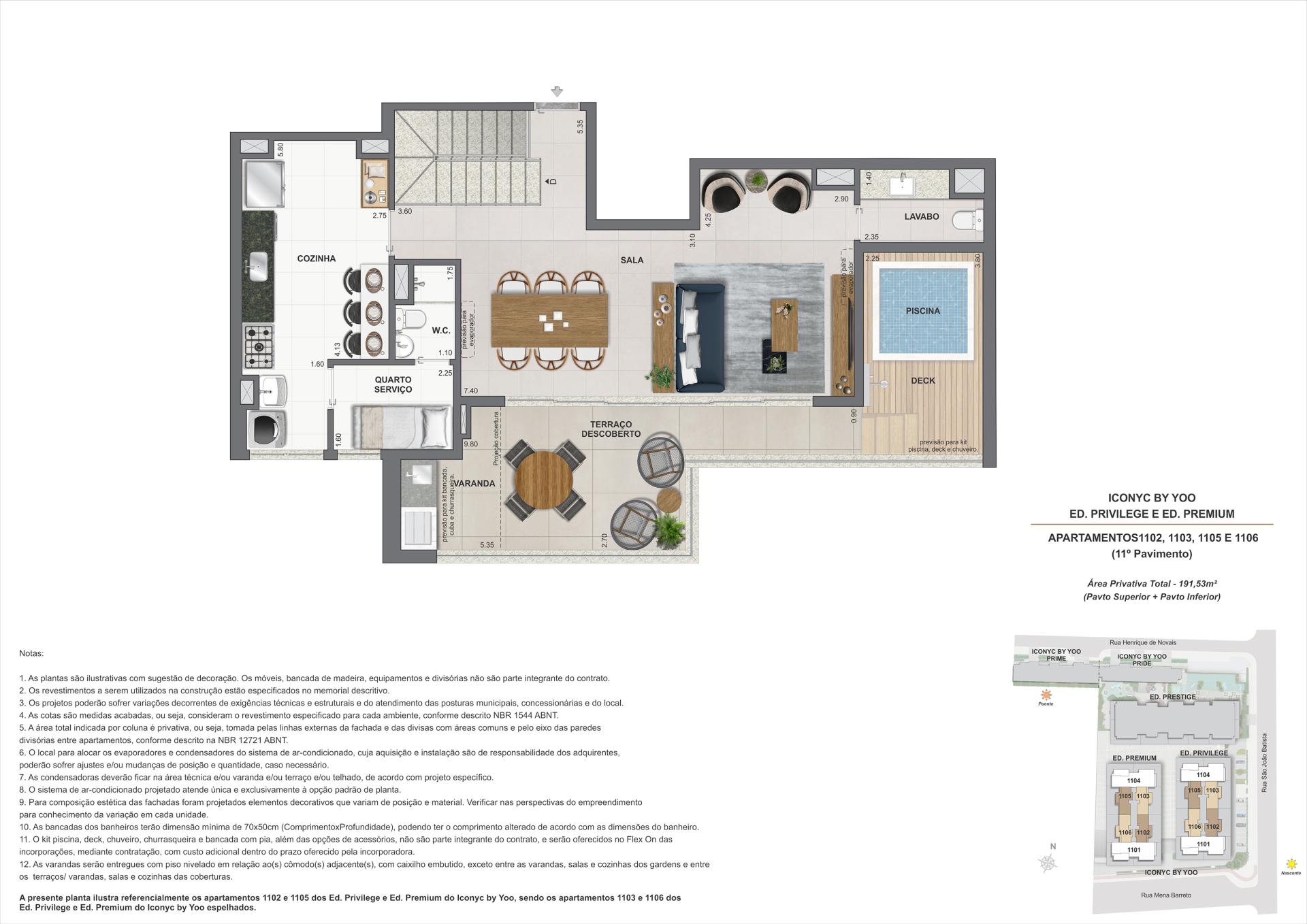 Cobertura Duplex - 11° andar - 191m²
