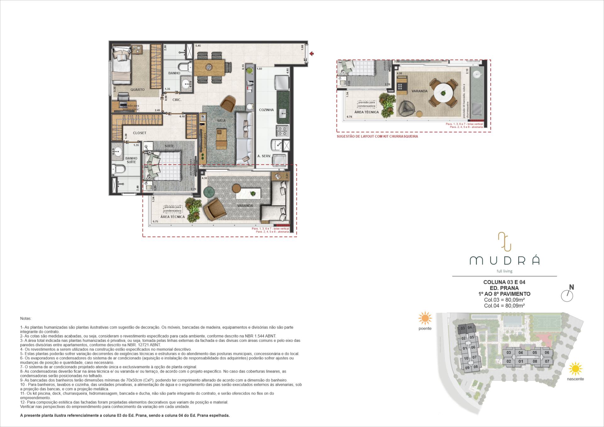 Apartamento Ed. Prana | Colunas 03 e 04