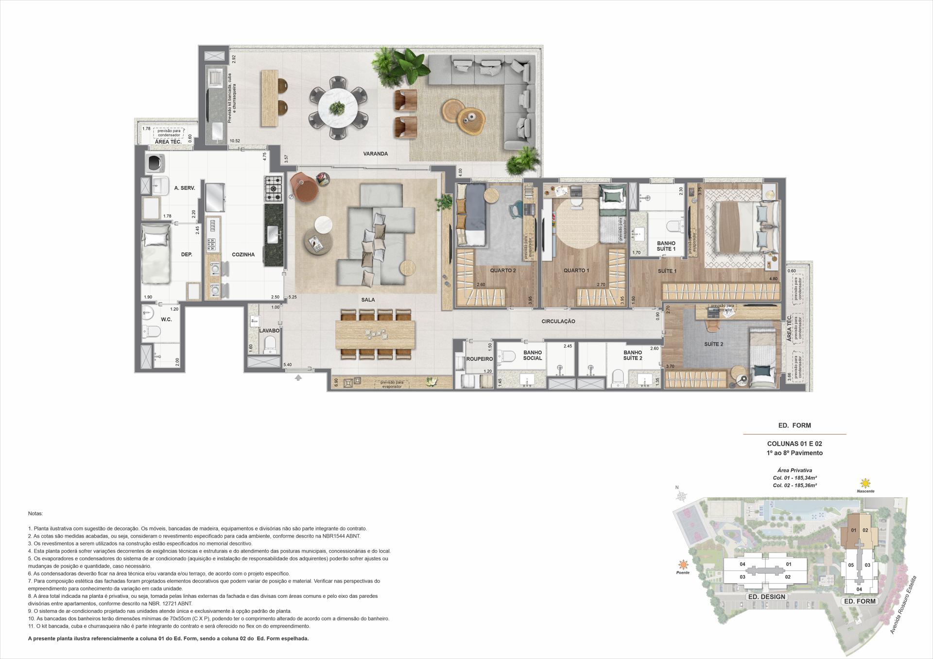 ED. FORM | COLUNAS 01 E 02 1° AO 8° PAVIMENTO