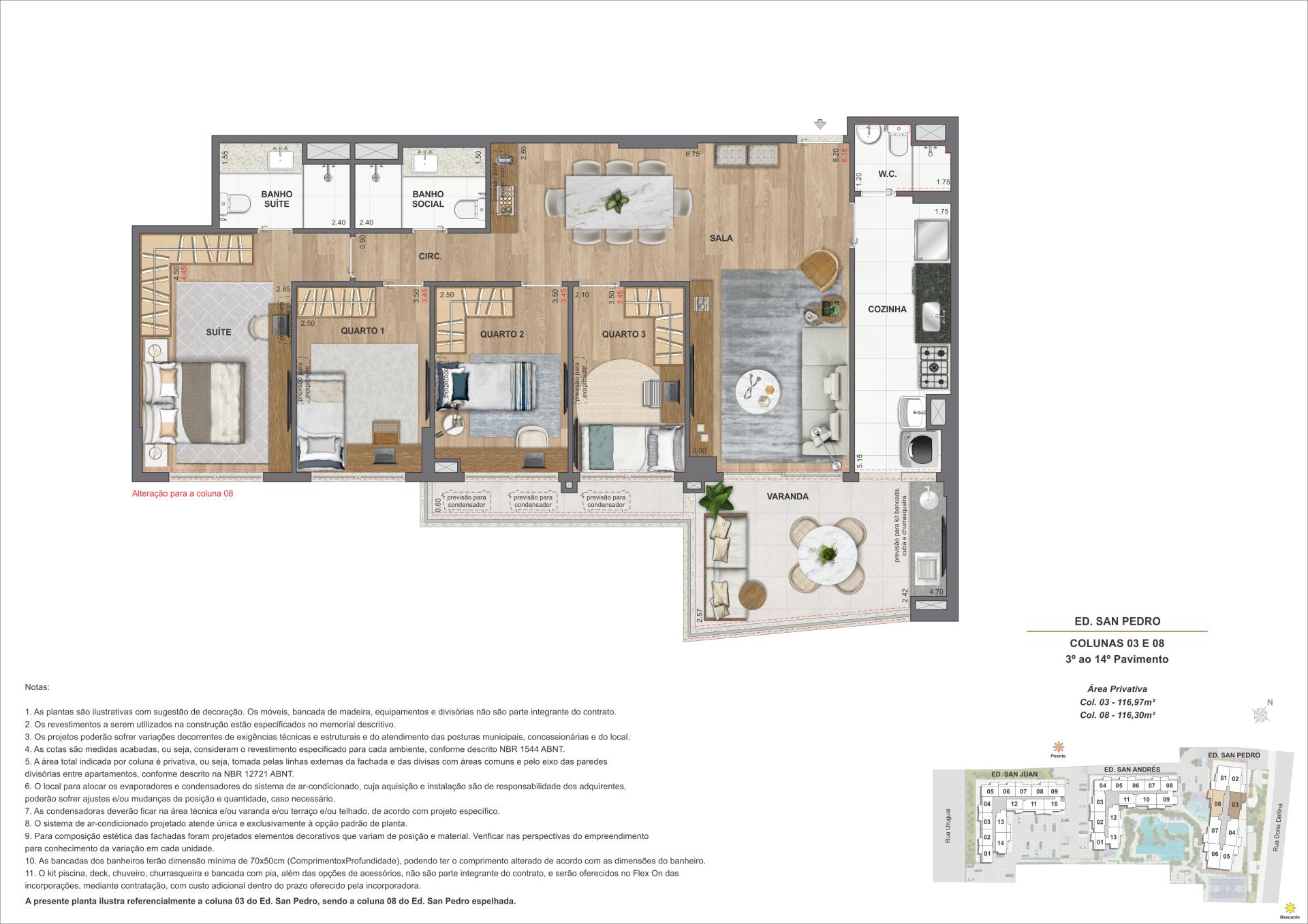 Apartamento 4Q - Ed. San Pedro (COL 3 e 8)