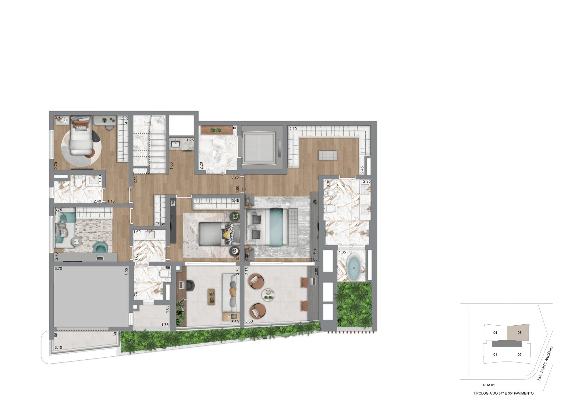 Planta Duplex Inferior - 326 m²